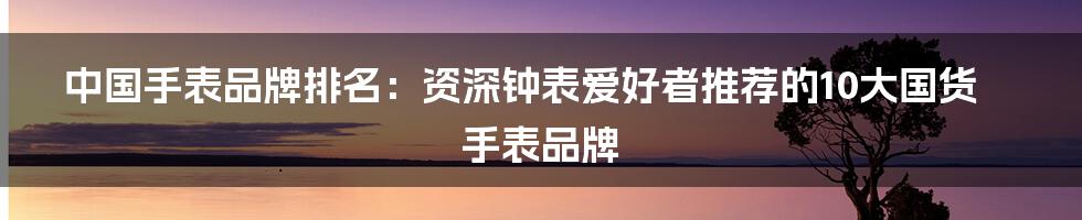 中国手表品牌排名：资深钟表爱好者推荐的10大国货手表品牌