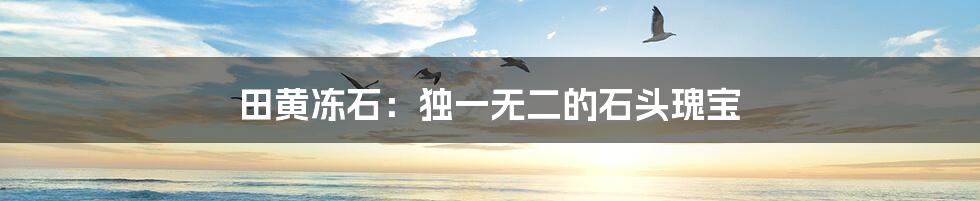 田黄冻石：独一无二的石头瑰宝