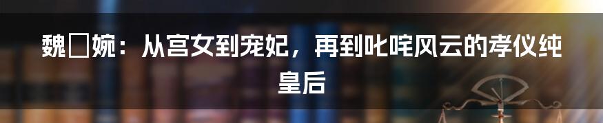 魏嬿婉：从宫女到宠妃，再到叱咤风云的孝仪纯皇后