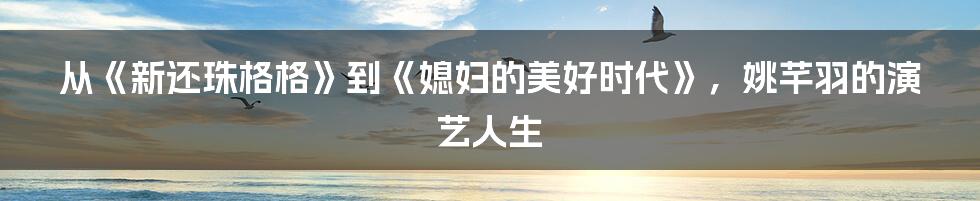 从《新还珠格格》到《媳妇的美好时代》，姚芊羽的演艺人生