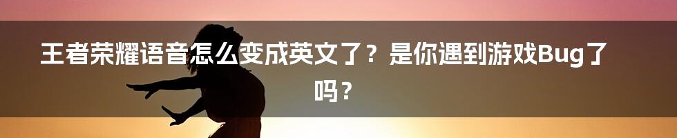 王者荣耀语音怎么变成英文了？是你遇到游戏Bug了吗？