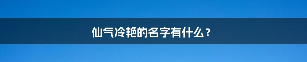 仙气冷艳的名字有什么？