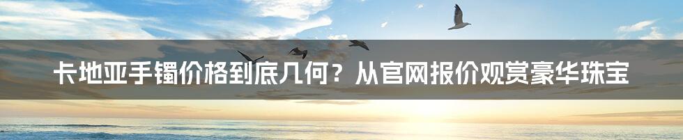 卡地亚手镯价格到底几何？从官网报价观赏豪华珠宝