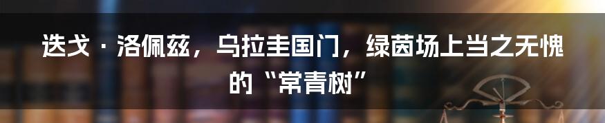 迭戈·洛佩兹，乌拉圭国门，绿茵场上当之无愧的“常青树”