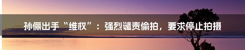 孙俪出手“维权”：强烈谴责偷拍，要求停止拍摄