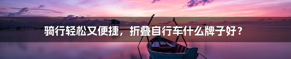 骑行轻松又便捷，折叠自行车什么牌子好？