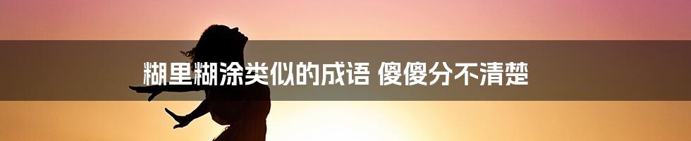 糊里糊涂类似的成语 傻傻分不清楚