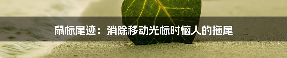 鼠标尾迹：消除移动光标时恼人的拖尾