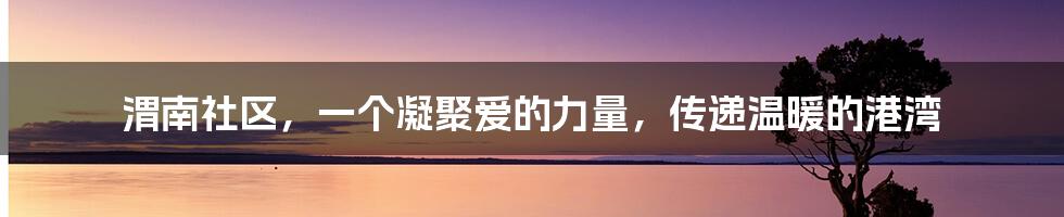 渭南社区，一个凝聚爱的力量，传递温暖的港湾