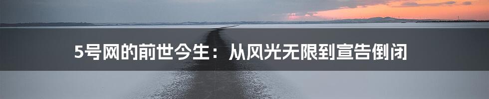 5号网的前世今生：从风光无限到宣告倒闭