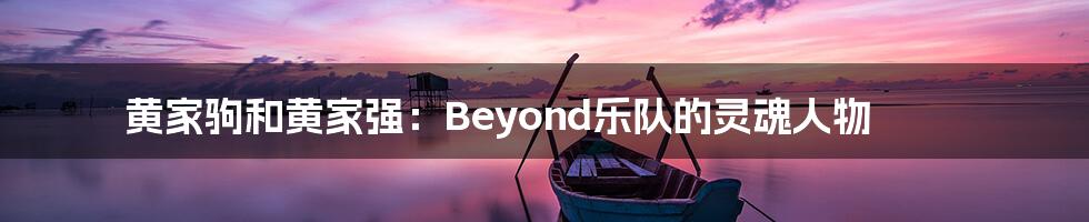 黄家驹和黄家强：Beyond乐队的灵魂人物