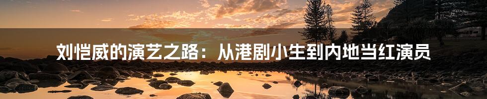 刘恺威的演艺之路：从港剧小生到内地当红演员