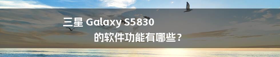 三星 Galaxy S5830 的软件功能有哪些？