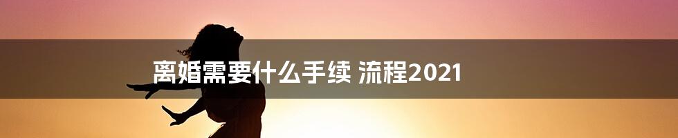 离婚需要什么手续 流程2021