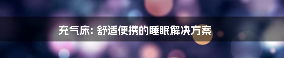 充气床: 舒适便携的睡眠解决方案