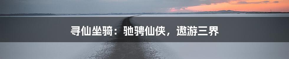 寻仙坐骑：驰骋仙侠，遨游三界