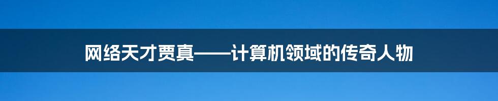 网络天才贾真——计算机领域的传奇人物