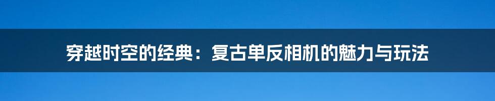 穿越时空的经典：复古单反相机的魅力与玩法