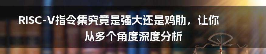 RISC-V指令集究竟是强大还是鸡肋，让你从多个角度深度分析