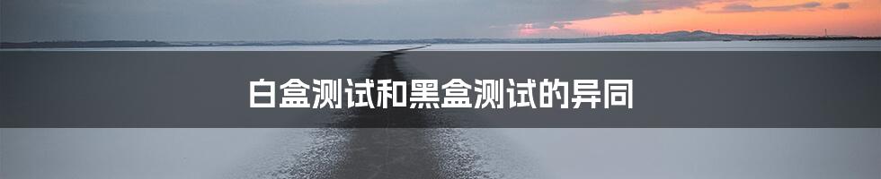 白盒测试和黑盒测试的异同