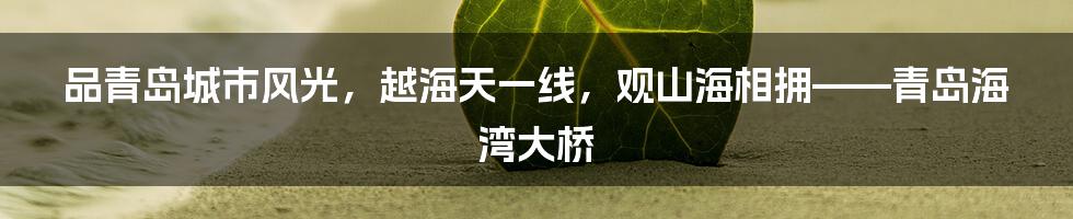 品青岛城市风光，越海天一线，观山海相拥——青岛海湾大桥