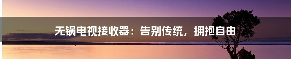 无锅电视接收器：告别传统，拥抱自由