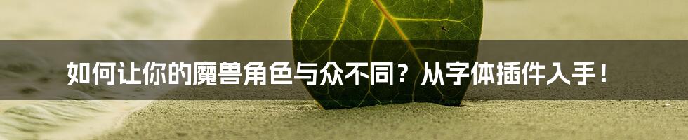 如何让你的魔兽角色与众不同？从字体插件入手！