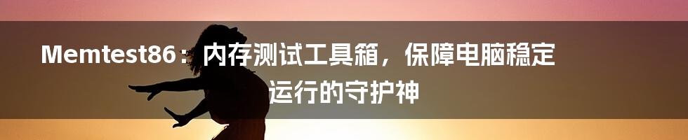 Memtest86：内存测试工具箱，保障电脑稳定运行的守护神