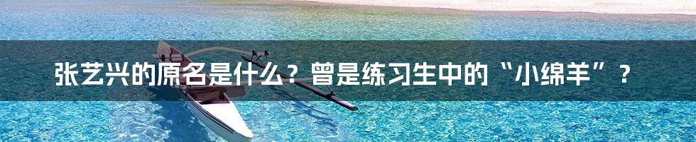 张艺兴的原名是什么？曾是练习生中的“小绵羊”？