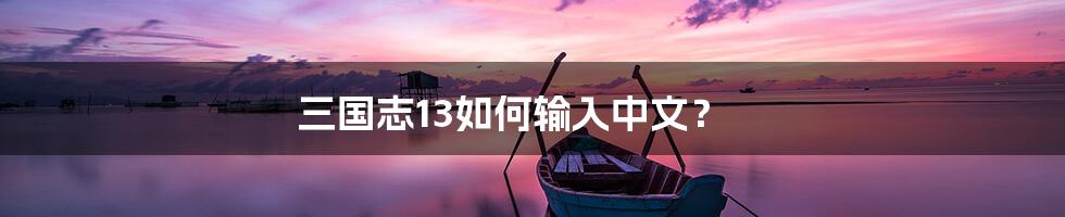 三国志13如何输入中文？