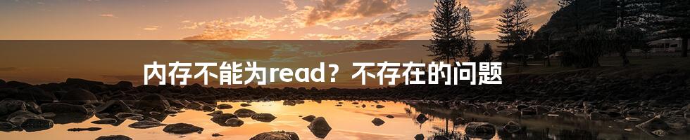 内存不能为read？不存在的问题