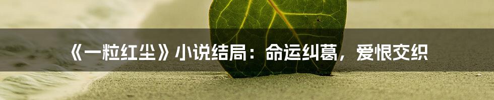 《一粒红尘》小说结局：命运纠葛，爱恨交织