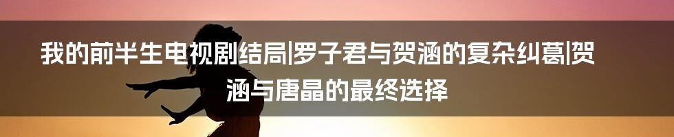 我的前半生电视剧结局|罗子君与贺涵的复杂纠葛|贺涵与唐晶的最终选择