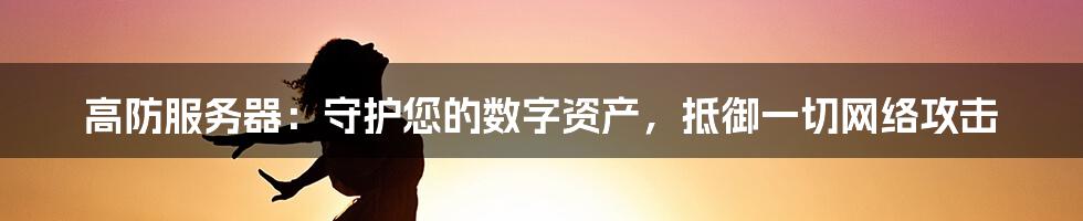 高防服务器：守护您的数字资产，抵御一切网络攻击