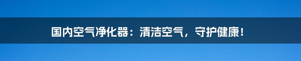 国内空气净化器：清洁空气，守护健康！