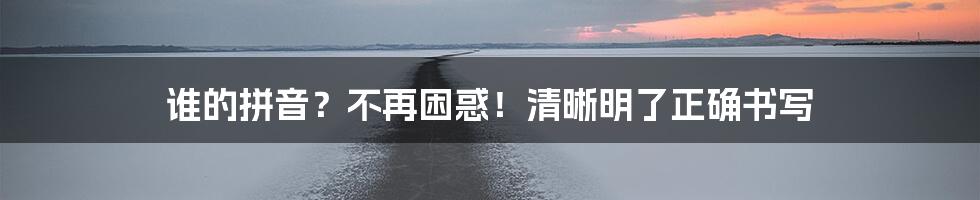 谁的拼音？不再困惑！清晰明了正确书写