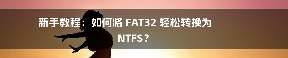 新手教程：如何将 FAT32 轻松转换为 NTFS？