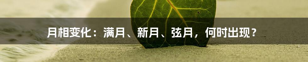 月相变化：满月、新月、弦月，何时出现？