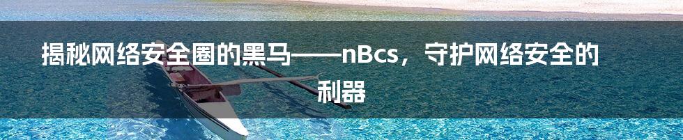 揭秘网络安全圈的黑马——nBcs，守护网络安全的利器