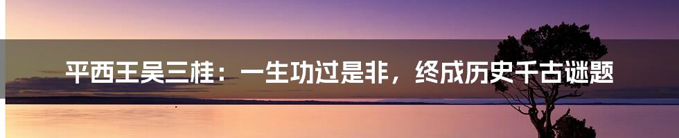 平西王吴三桂：一生功过是非，终成历史千古谜题