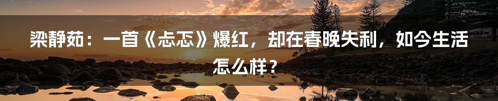 梁静茹：一首《忐忑》爆红，却在春晚失利，如今生活怎么样？