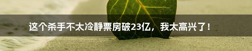 这个杀手不太冷静票房破23亿，我太高兴了！