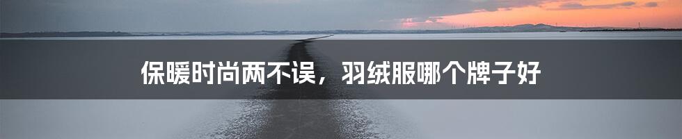 保暖时尚两不误，羽绒服哪个牌子好