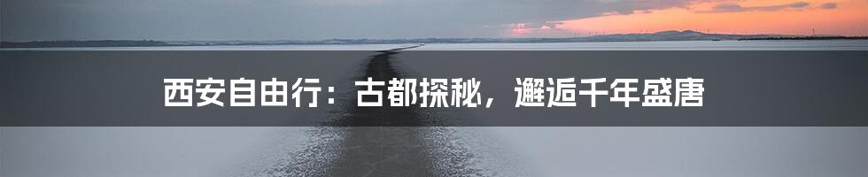 西安自由行：古都探秘，邂逅千年盛唐