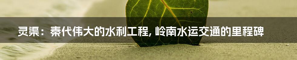 灵渠：秦代伟大的水利工程, 岭南水运交通的里程碑