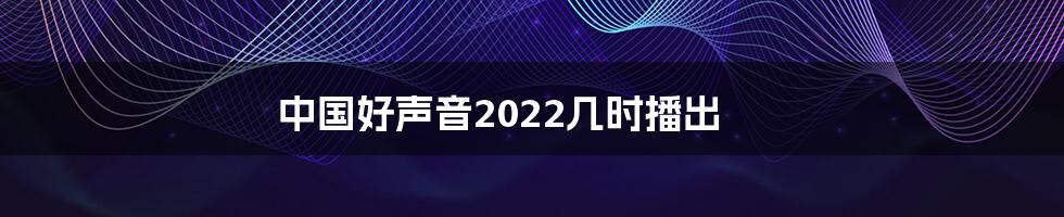 中国好声音2022几时播出