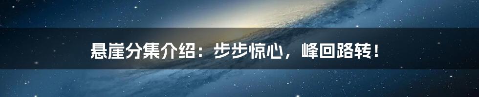 悬崖分集介绍：步步惊心，峰回路转！