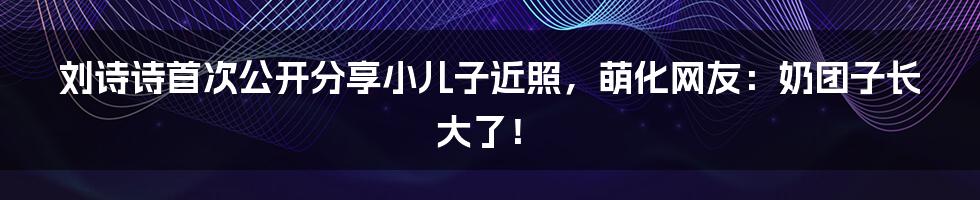 刘诗诗首次公开分享小儿子近照，萌化网友：奶团子长大了！