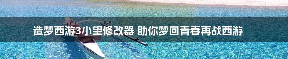 造梦西游3小望修改器 助你梦回青春再战西游