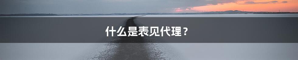 什么是表见代理？